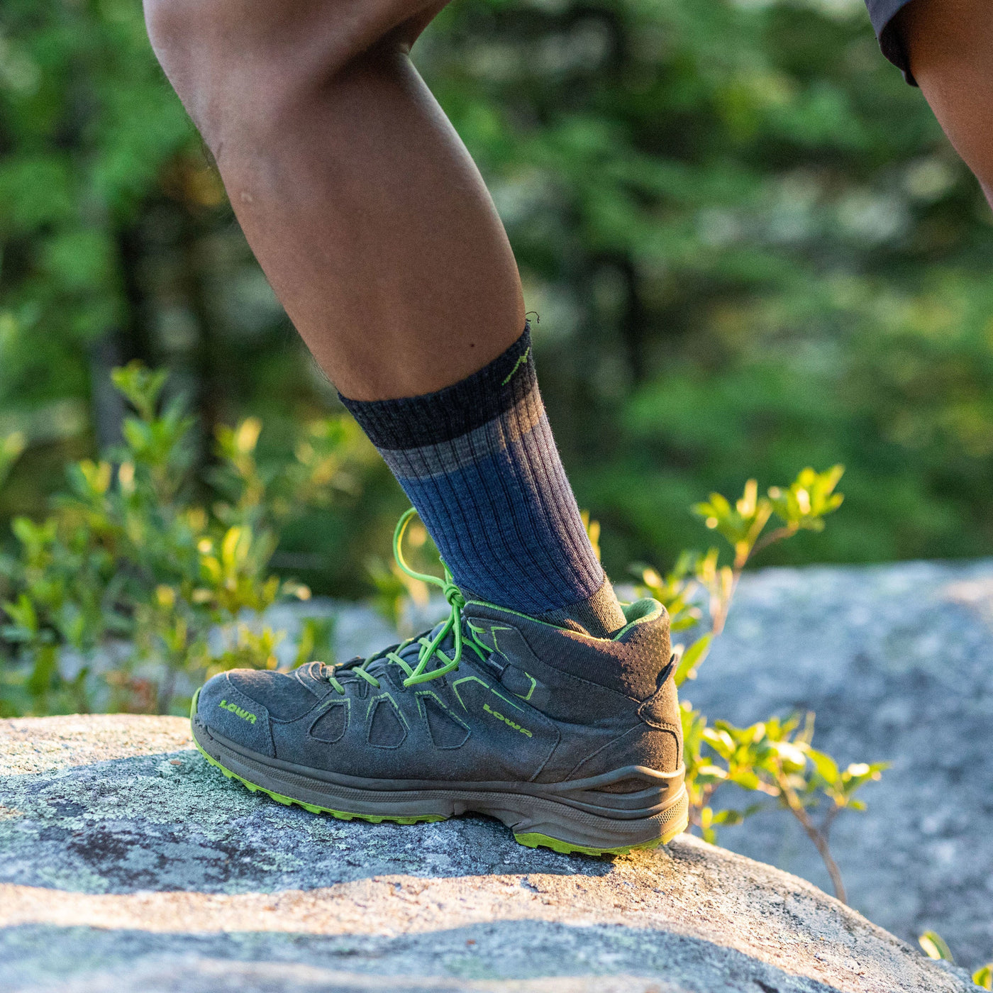 Men's Heady Stripe Micro Crew Lightweight Hiking Socks