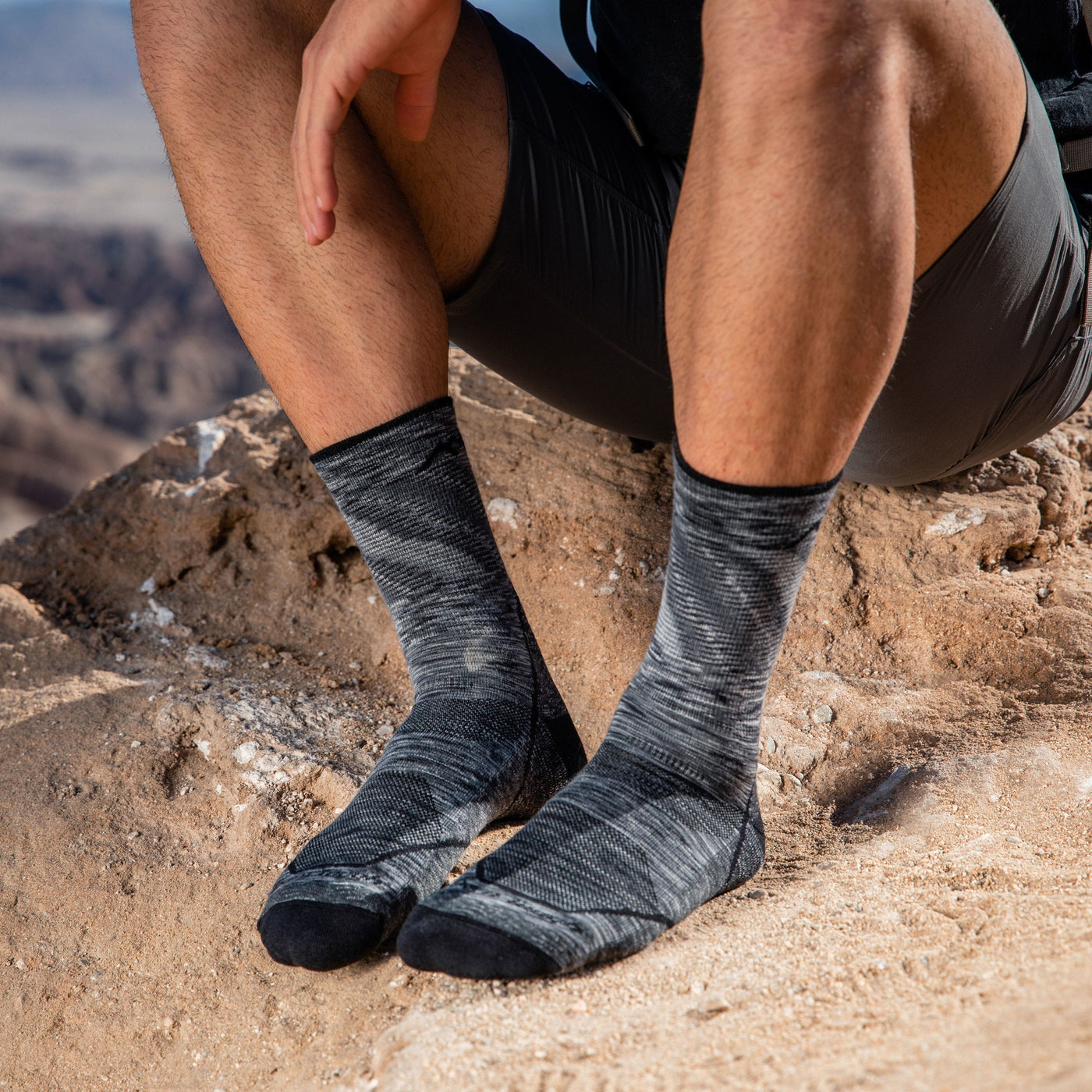 Men's Light Hiker Micro Crew Lightweight Hiking Socks