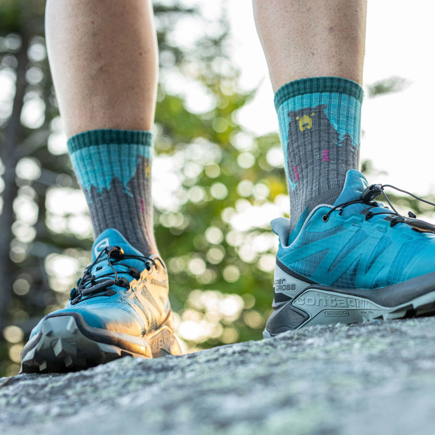 Women's Bear Town Micro Crew Lightweight Hiking Socks