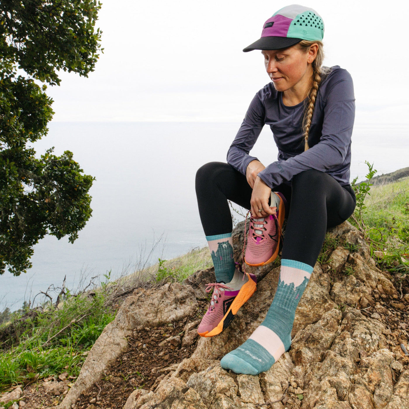 Women's Bear Town Micro Crew Lightweight Hiking Socks