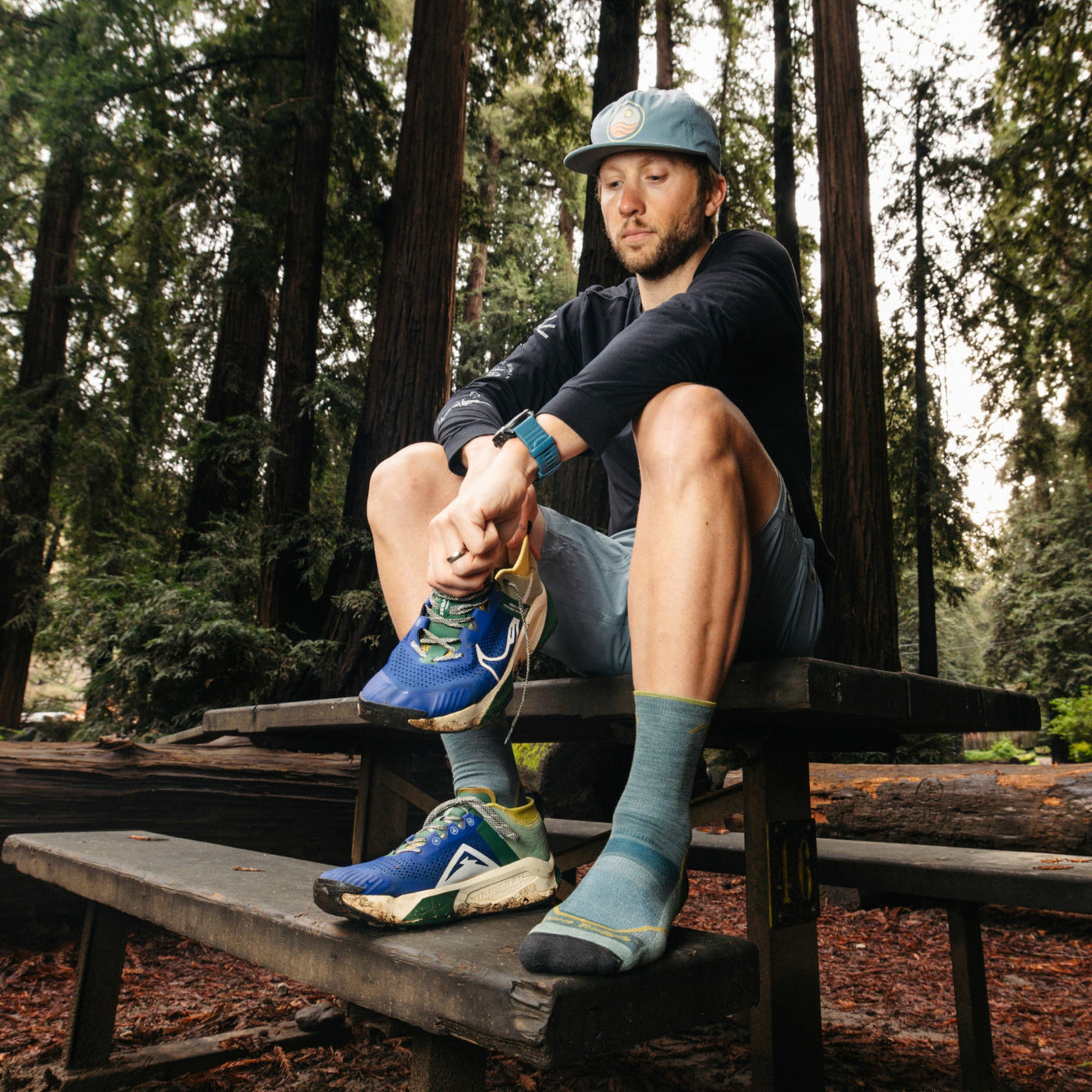 Men's Light Hiker Micro Crew Lightweight Hiking Socks