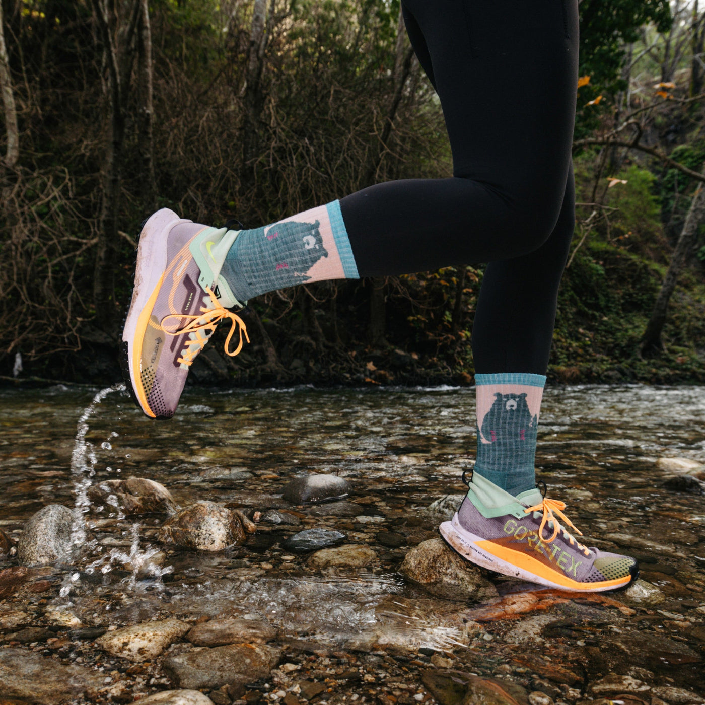 Women's Bear Town Micro Crew Lightweight Hiking Socks