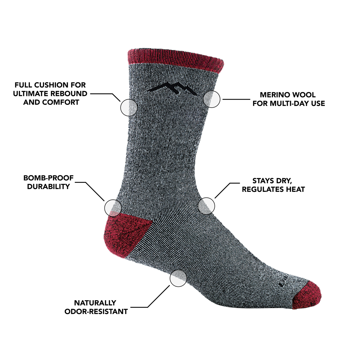 Men's Mountaineering Micro Crew Heavyweight Hiking Socks