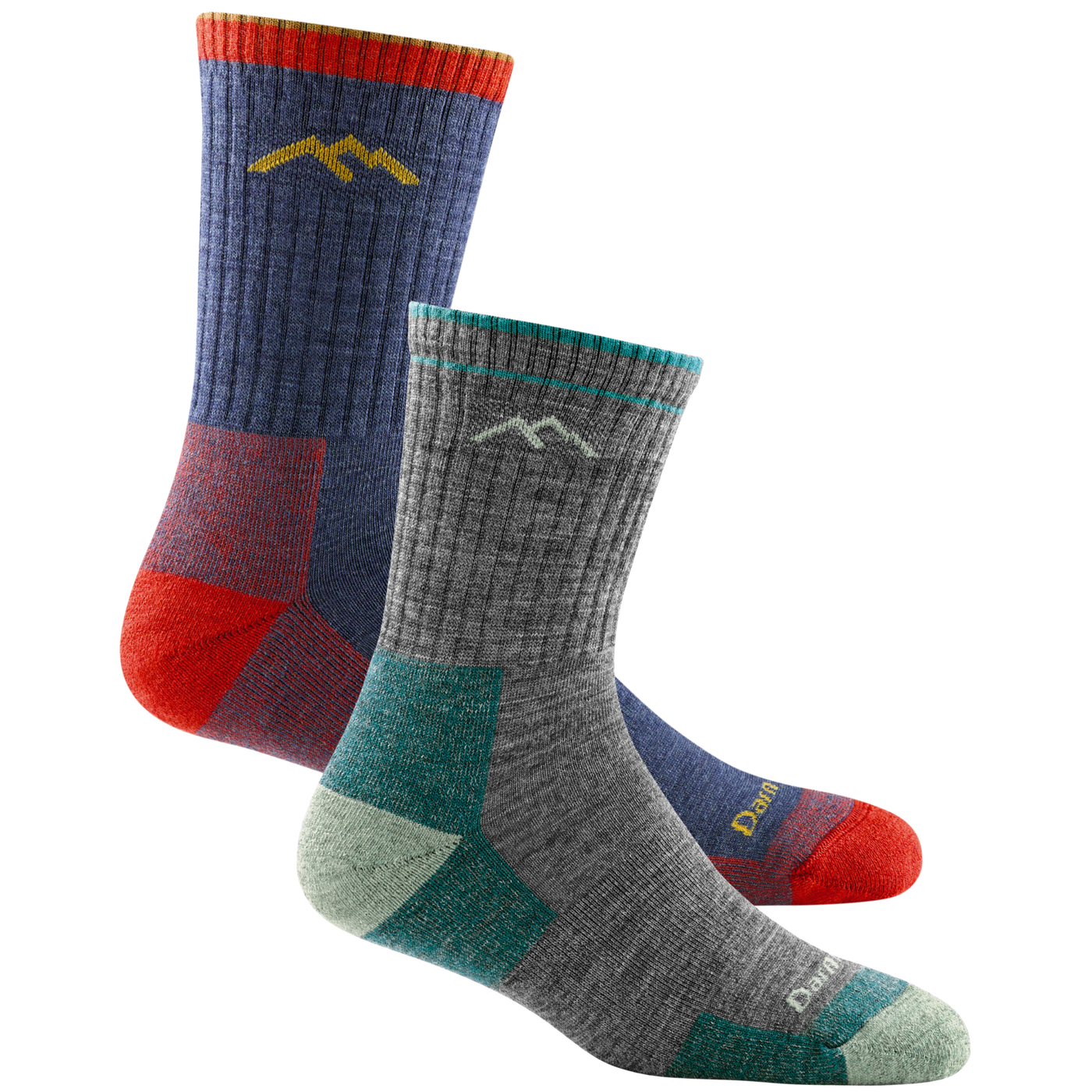 Men's and Women's Hiker Micro Crew 2-Pack Hiking Socks