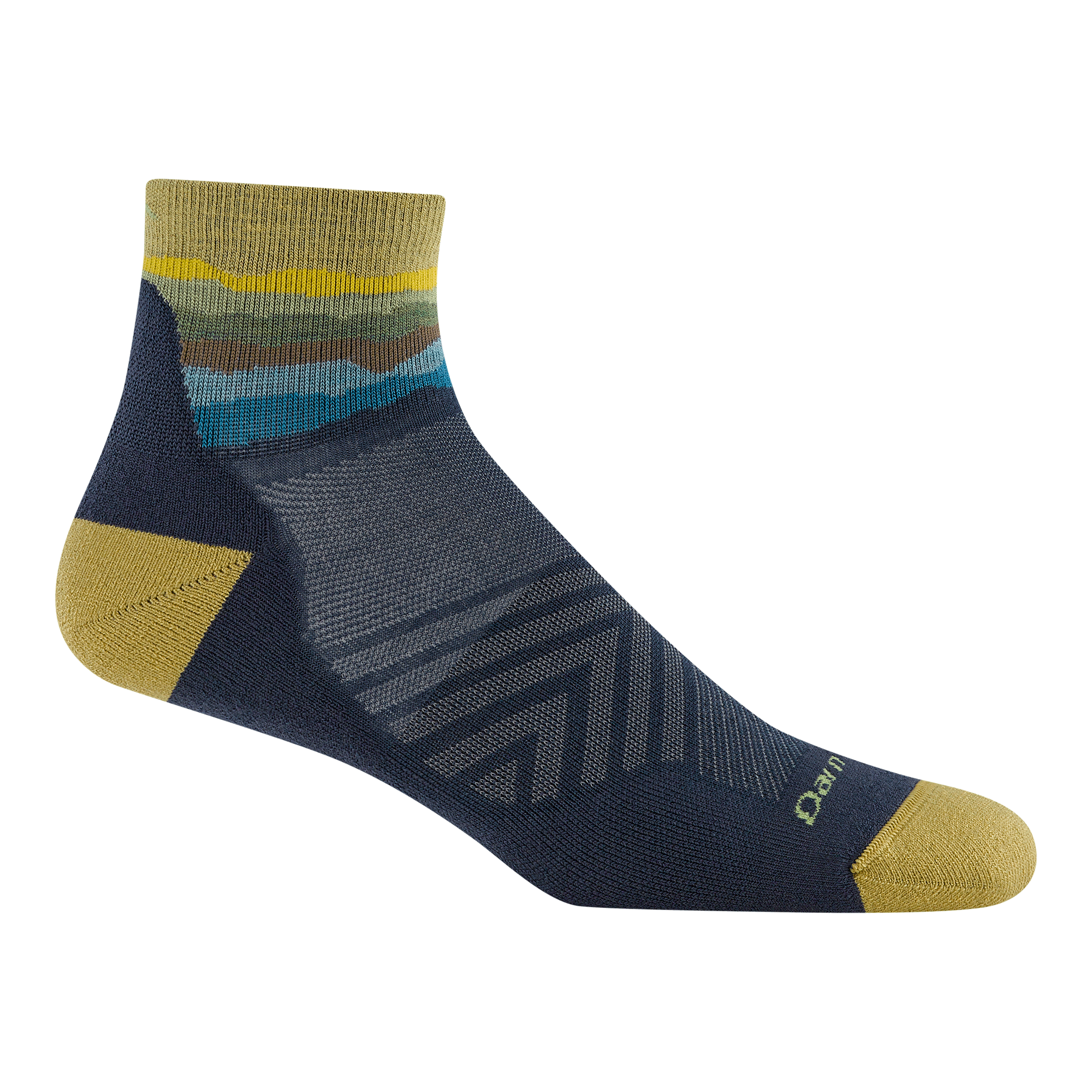 Men's Run Quarter Cushioned Ultra-Lightweight Running Socks in Skyracer Blue