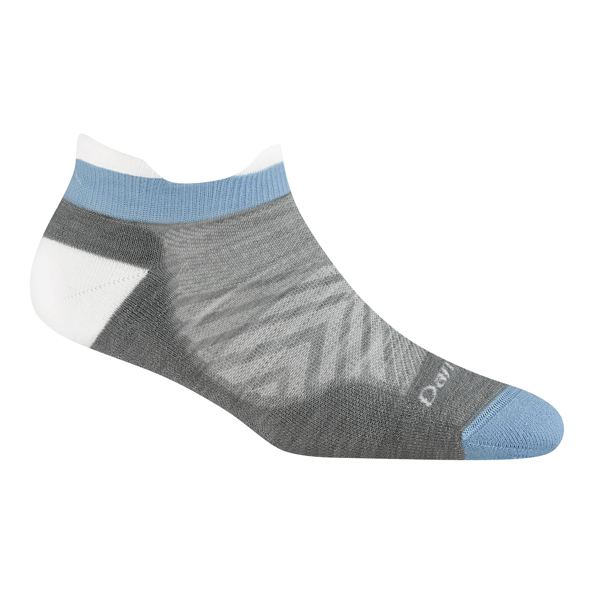 Women's Run No Show Tab Cushioned Ultra-Lightweight Running Socks in Silver